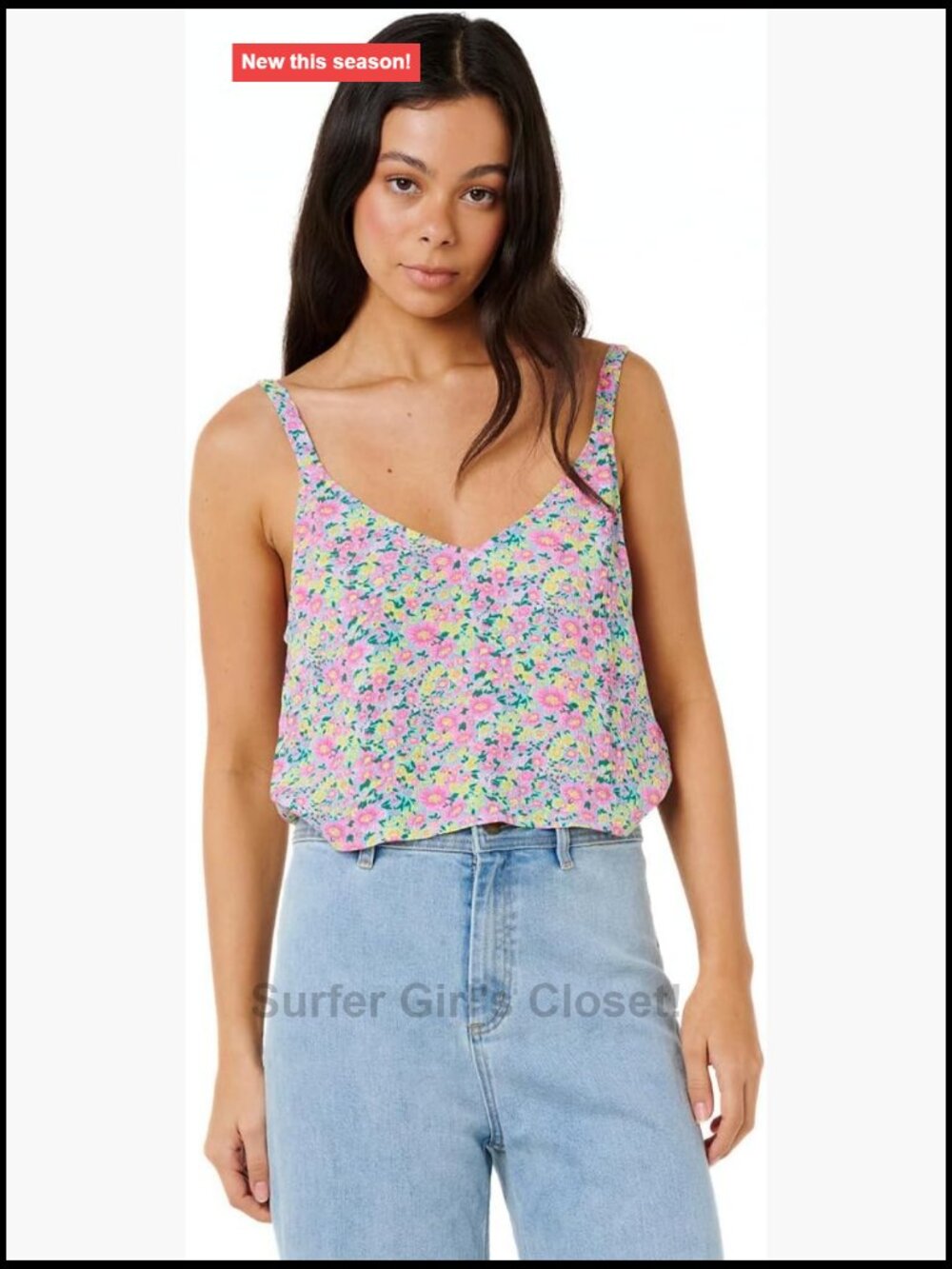Rip Curl Party Pack Cami Tank Top - Floral V-Neck Sleeveless